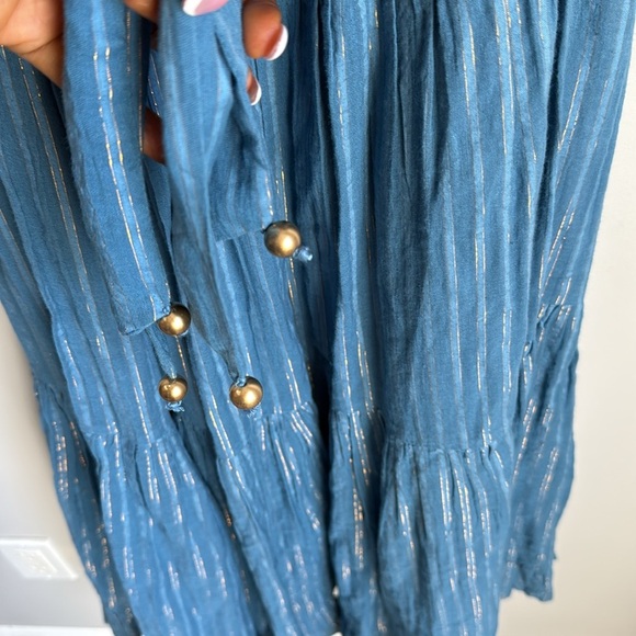 KARINA GRIMALDI Dafne One Shoulder Maxi Dress in Blue Small - Picture 7 of 15